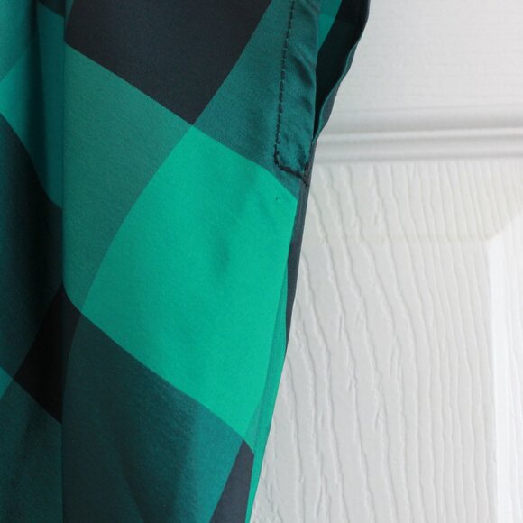 Vintage Coco of California Plaid Check Ruffle Midi Swing Dress Green Black - Picture 8 of 12